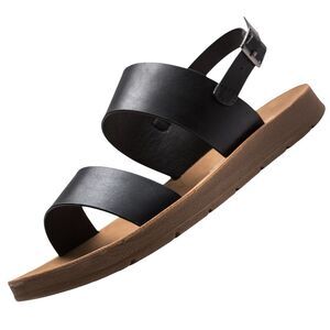 Alpine Swiss Beth Womens Flat Sandals Two Strap Buckle Slides Comfortable Summer